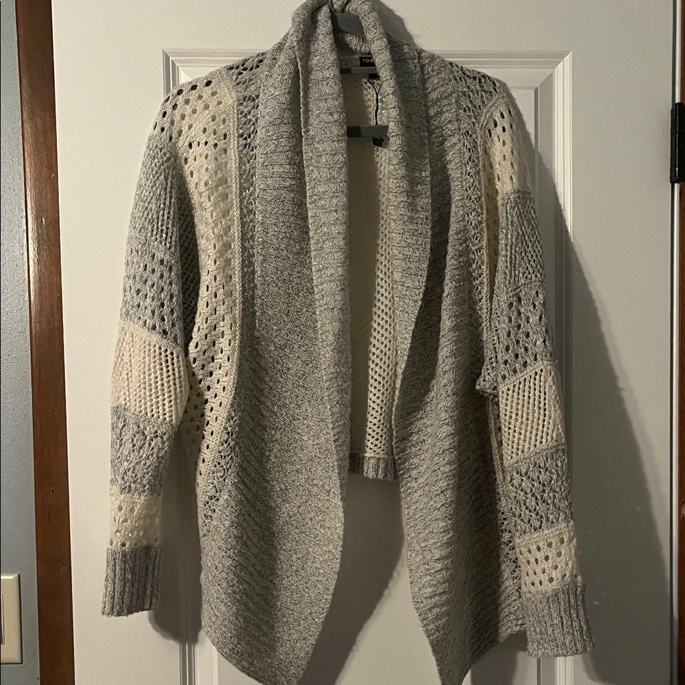 Torrid Gray and Cream Knit Cardigan